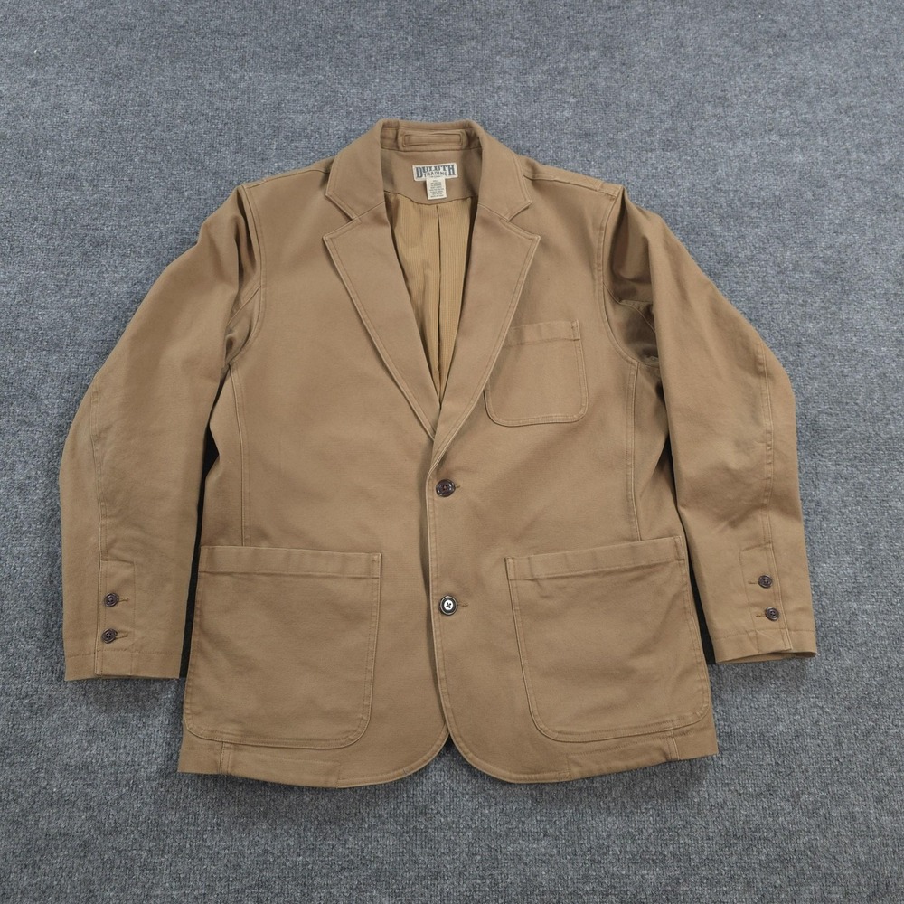 Duluth Trading Blazer Mens L Brown Fire Hose Presentation Jacket Canvas Work